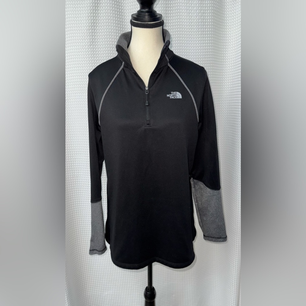 The North Face black 1/4 zip micro fleece lined sweater‎ size Large
